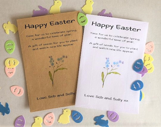 Personalised Easter Gift Seed Packet - with/without seeds - 3 designs