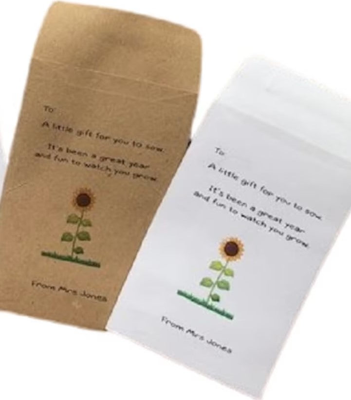 Personalised Teacher to Pupil Student School Gift Sunflower/Forget Me Not Seeds