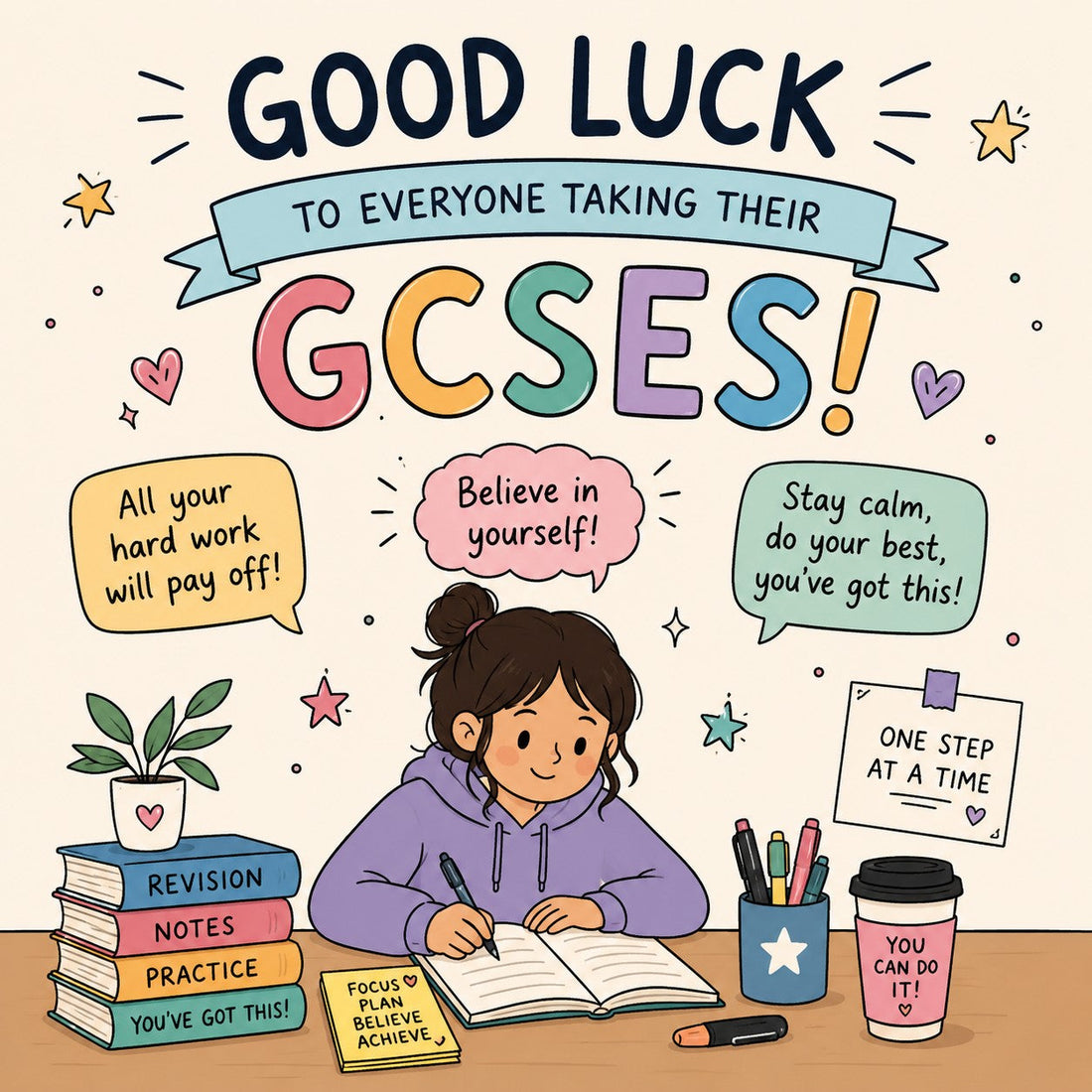 To everyone taking their GCSEs this year — good luck! 📚✨