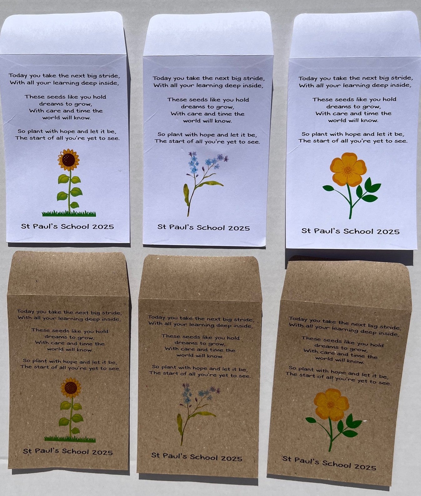Personalised Exam Results Seed Packet Gift, End of School Year Celebration, White and Kraft Paper Options