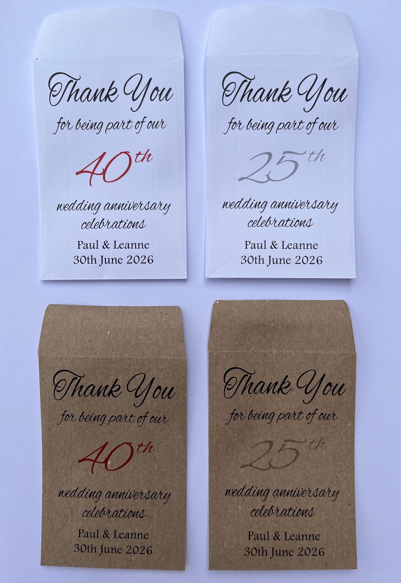 Personalised Wedding Anniversary Seed Packet Favours | Choice of seeds