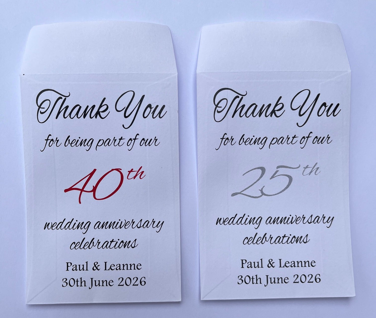 Personalised Wedding Anniversary Seed Packet Favours | Choice of seeds