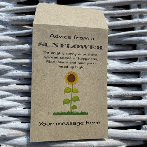Advice From A Sunflower - Personalised Gift Sunflower Seed Envelopes